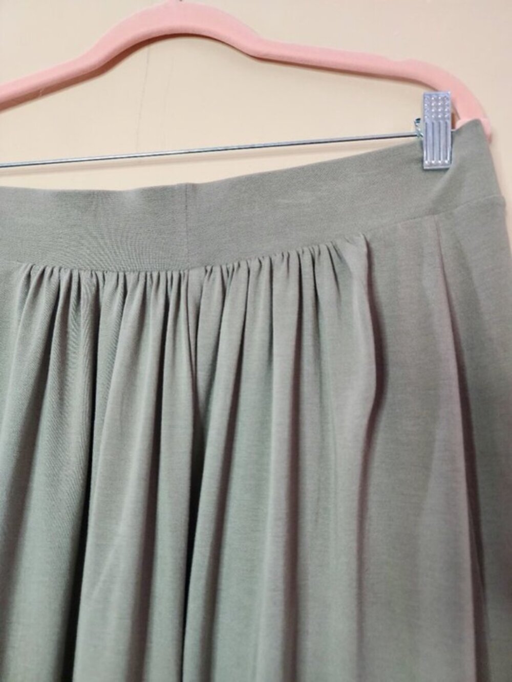 Chico’s Maxi Skirt Pockets Pale Sage Green Pull On Sz 2/large Boho Lagenlook - Picture 5 of 11